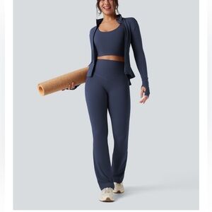 Halara UltraSculpt Bootcut & Twisted Top Carbon Blue XS NWT